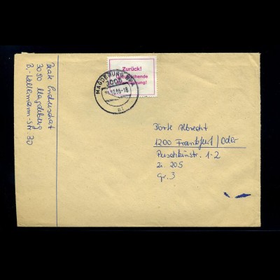 MAGDEBURG - Interessanter Brief 1985 (70828)