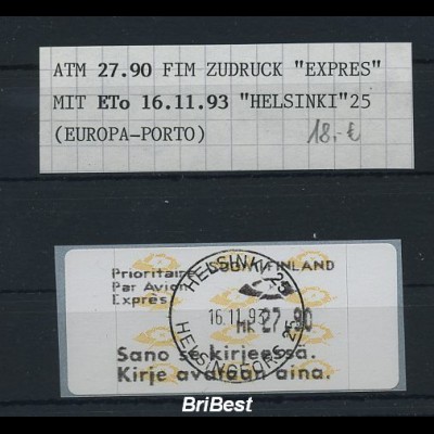 FINNLAND 1993 ATM Nr 12.6 gestempelt ANSEHEN (78172)