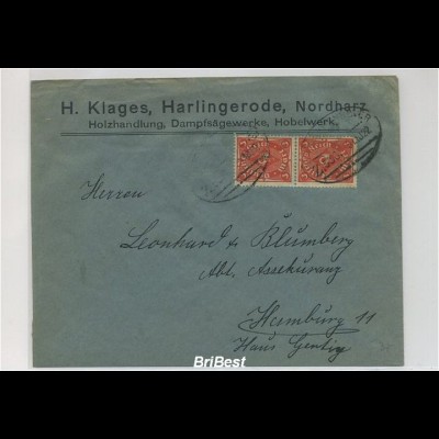 DR 1922 interessanter Brief mit Bahnpoststempel (86729)