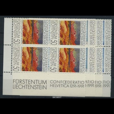LIECHTENSTEIN 1991 Nr 1016-19 Viererblock postfr (87279)