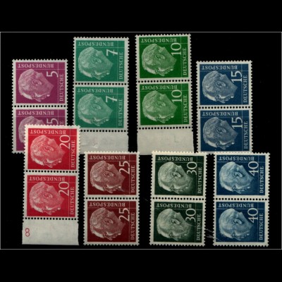 BUND 1954, Nr. 179-260y PAARE postfrisch (94051)