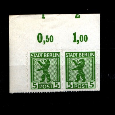 SBZ 1945, Nr 1ABux OR mit Fehlschnitt (94191)