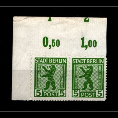 SBZ 1945, Nr 1ABux OR mit Fehlschnitt (94193)