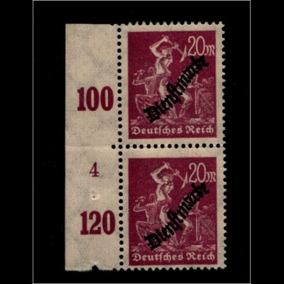 DEUTSCHES REICH 1923 Nr D75 mit Plattennummer: 4 (94629)