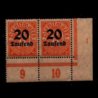 DEUTSCHES REICH 1923 Nr D90 mit Plattennummer: 1 (94631)