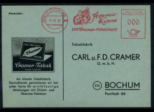 BUND 1952 Interessanter Freistempel-Beleg (96093)