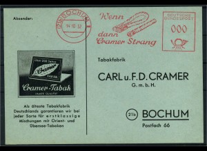 BUND 1952 Interessanter Freistempel-Beleg (96096)