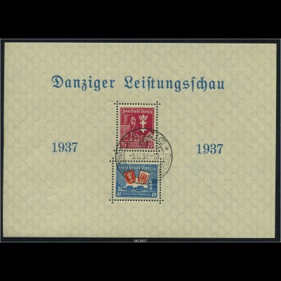 DANZIG 1937 Block 3I gestempelt (96375)