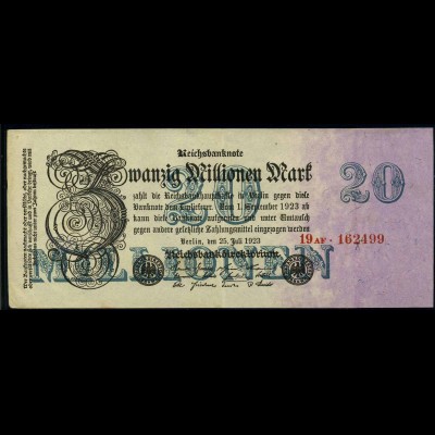 20Mio. Mark 1923 Reichsbanknote siehe Beschreibung (103729)