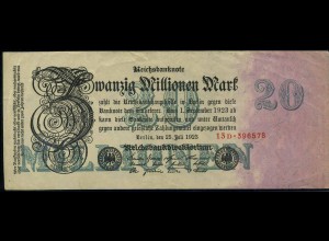 20Mio. Mark 1923 Reichsbanknote siehe Beschreibung (103771)