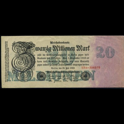 20Mio. Mark 1923 Reichsbanknote siehe Beschreibung (103771)
