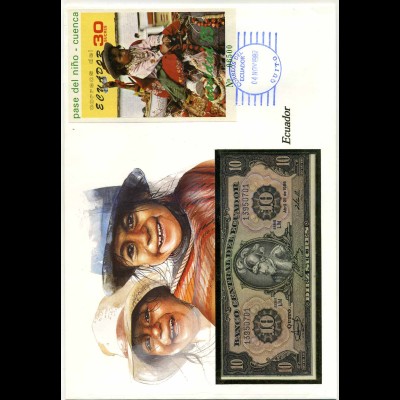 ECUADOR 1987 Banknotenbrief gestempelt (700860)
