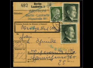 Paketkarte 1943 BERLIN-LANKWITZ siehe Beschreibung (114458)