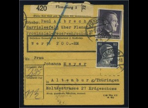 Paketkarte 1943 FLENSBURG siehe Beschreibung (114956)