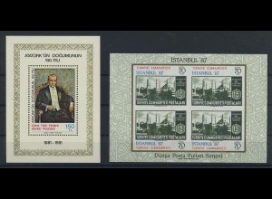 TUERKEI 2 Blockausgaben aus 1981-195 postfrisch (117902)