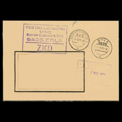 DDR ZKD Dienstbrief 1971 siehe Beschreibung (205938)