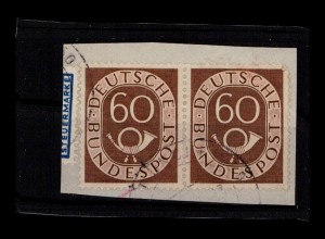 BUND 1951 Nr 135 waagerechtes Paar gestempelt (402570)