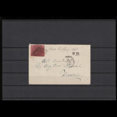 KIRCHENSTAAT 1867 Nr 16 gestempelt auf Brief (209874)