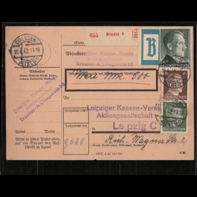 WERT-Paketkarte 1942 DRESDEN siehe Beschreibung (210694)