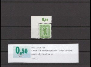 SBZ 1945 PLATTENFEHLER Nr 1AAux F1a postfrisch (211241)