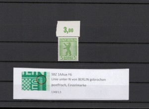 SBZ 1945 PLATTENFEHLER Nr 1AAux F6 postfrisch (211285)