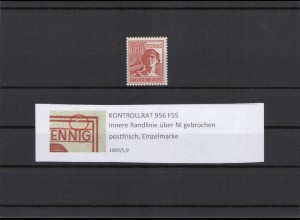 KONTROLLRAT 1947 PLATTENFEHLER Nr 956 F55 postfrisch (211413)