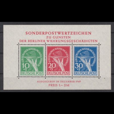 BERLIN 1949 PLATTENFEHLER Block 1 II postfrisch (211909)