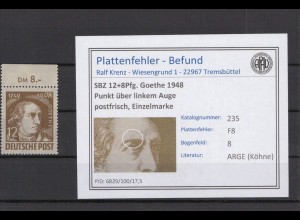 SBZ 1948 PLATTENFEHLER Nr 235 F8 postfrisch (213221)