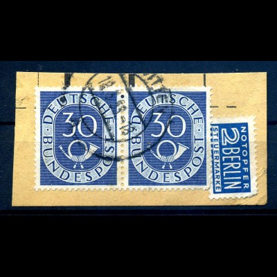 BUND 1951 Nr 132 waagerechtes Paar gestempelt (408523)