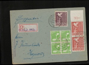 SBZ Zehnfachfrankatur-Brief mit u.a. Nr 961 gestempelt (213975).