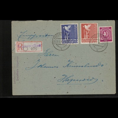 SBZ Zehnfachfrankatur-Brief mit u.a. Nr 962 gestempelt (213981).