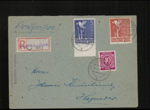 SBZ Zehnfachfrankatur-Brief mit u.a. Nr 962 gestempelt (213984).