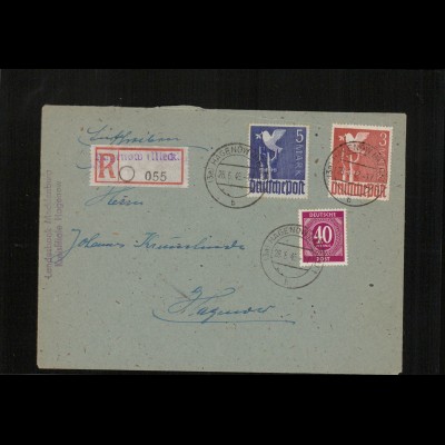 SBZ Zehnfachfrankatur-Brief mit u.a. Nr 962 gestempelt (213986).