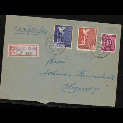 SBZ Zehnfachfrankatur-Brief mit u.a. Nr 962 gestempelt (213988).