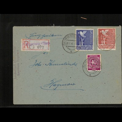 SBZ Zehnfachfrankatur-Brief mit u.a. Nr 962 gestempelt (213994).