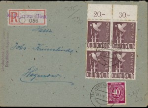 SBZ Zehnfachfrankatur-Brief mit u.a. Nr 960 gestempelt (214005).