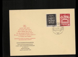 BERLIN 1953 Nr 110-111 ERSTTAGSBRIEF (214034)