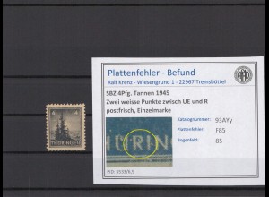 SBZ 1945 PLATTENFEHLER Nr 93AYy F85 postfrisch (214902)