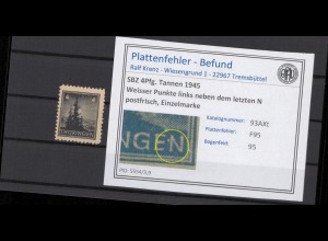 SBZ 1945 PLATTENFEHLER Nr 93AXt F95 postfrisch (214923)