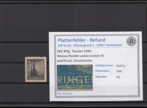 SBZ 1945 PLATTENFEHLER Nr 93AYy F96 postfrisch (214931)