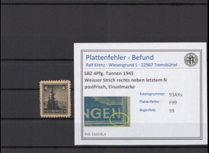 SBZ 1945 PLATTENFEHLER Nr 93AXv F99 postfrisch (214936)