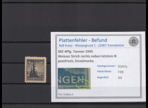 SBZ 1945 PLATTENFEHLER Nr 93AYy F99 postfrisch (214937)