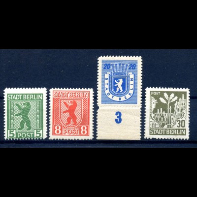 SBZ 1945 Nr 1+3+6+7B postfrisch (215710)
