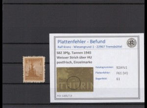 SBZ 1945 PLATTENFEHLER Nr 92AYz1 VI postfrisch (216199)