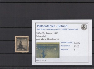 SBZ 1945 PLATTENFEHLER Nr 93AYy I postfrisch (216205)