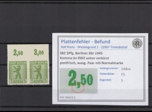 SBZ 1945 PLATTENFEHLER Nr 1ABvx F5 postfrisch (216646)
