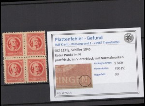SBZ 1945 PLATTENFEHLER Nr 97AXt V postfrisch (216730)