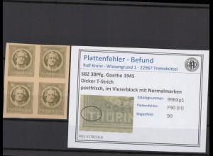 SBZ 1945 PLATTENFEHLER Nr 99BXp1 III postfrisch (216732)