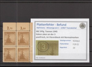 SBZ 1945 PLATTENFEHLER Nr 92AXp1 I postfrisch (218080)