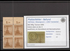 SBZ 1945 PLATTENFEHLER Nr 92AYz1 I postfrisch (218083)
